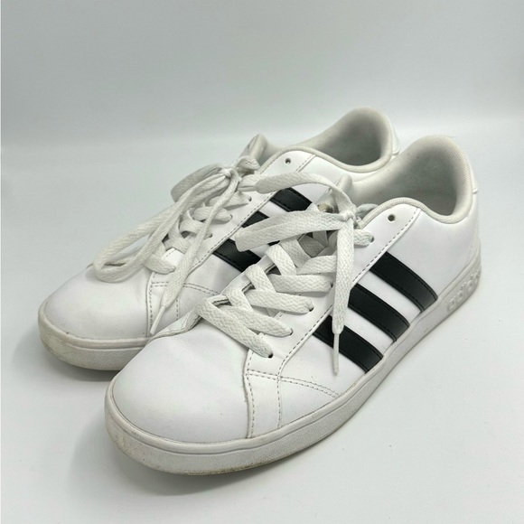Adidas Neo Cloudfoam Classic white with black stripe sneakers women’s 9 - Picture 6 of 11